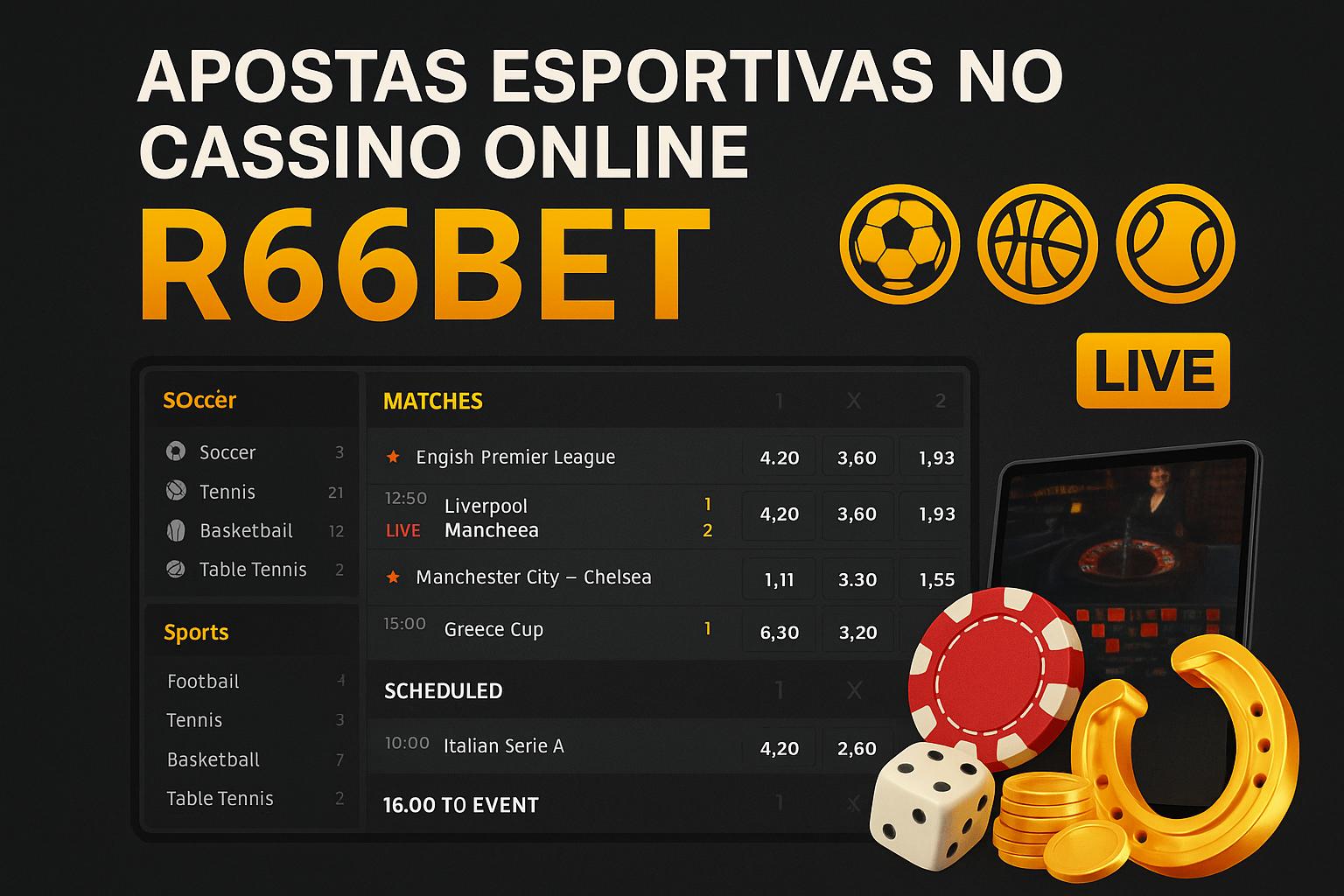 Aposte em apostas esportivas no cassino online R66BET